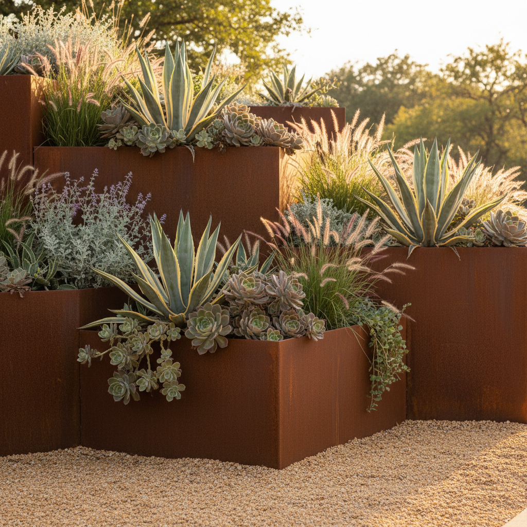 Custom Metal Raised Planters